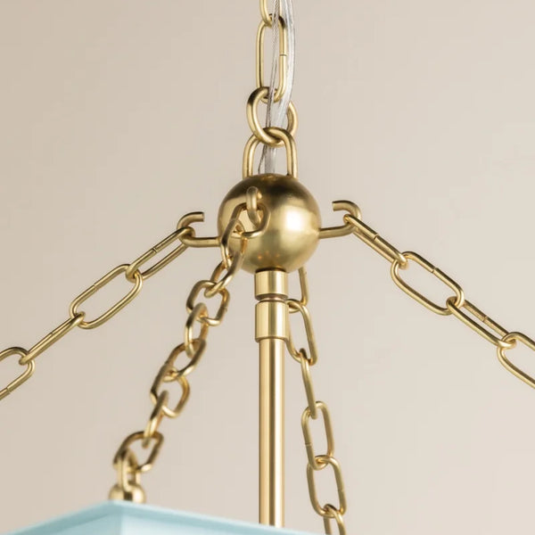 Rosalie Lantern - Brass chain closeup