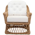 Rosemary Outdoor Lounge Chair with white cushion on a white background