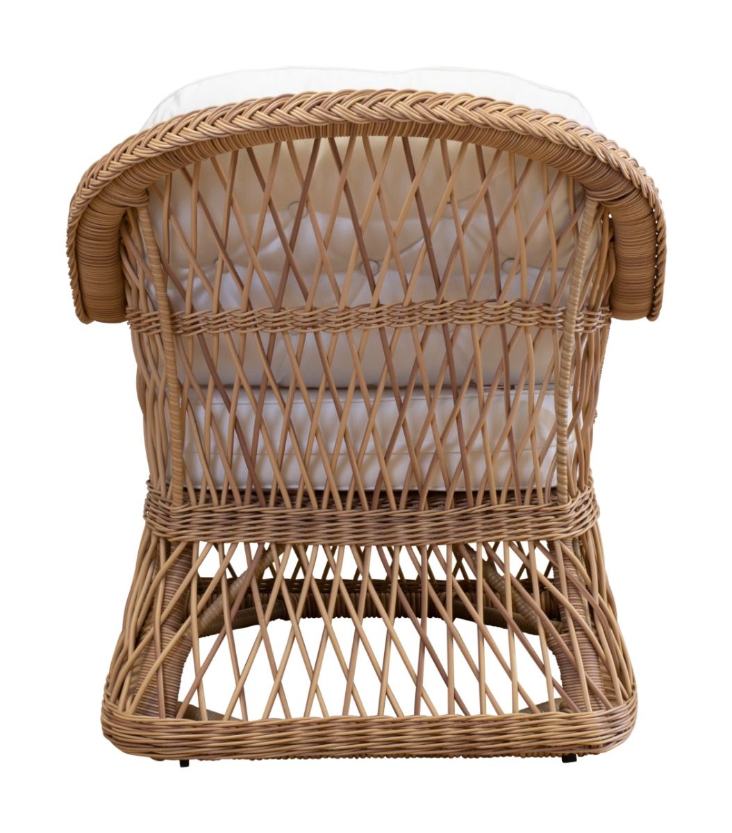 Rosemary Outdoor Woven Synthetic Wicker Lounge Chair back view