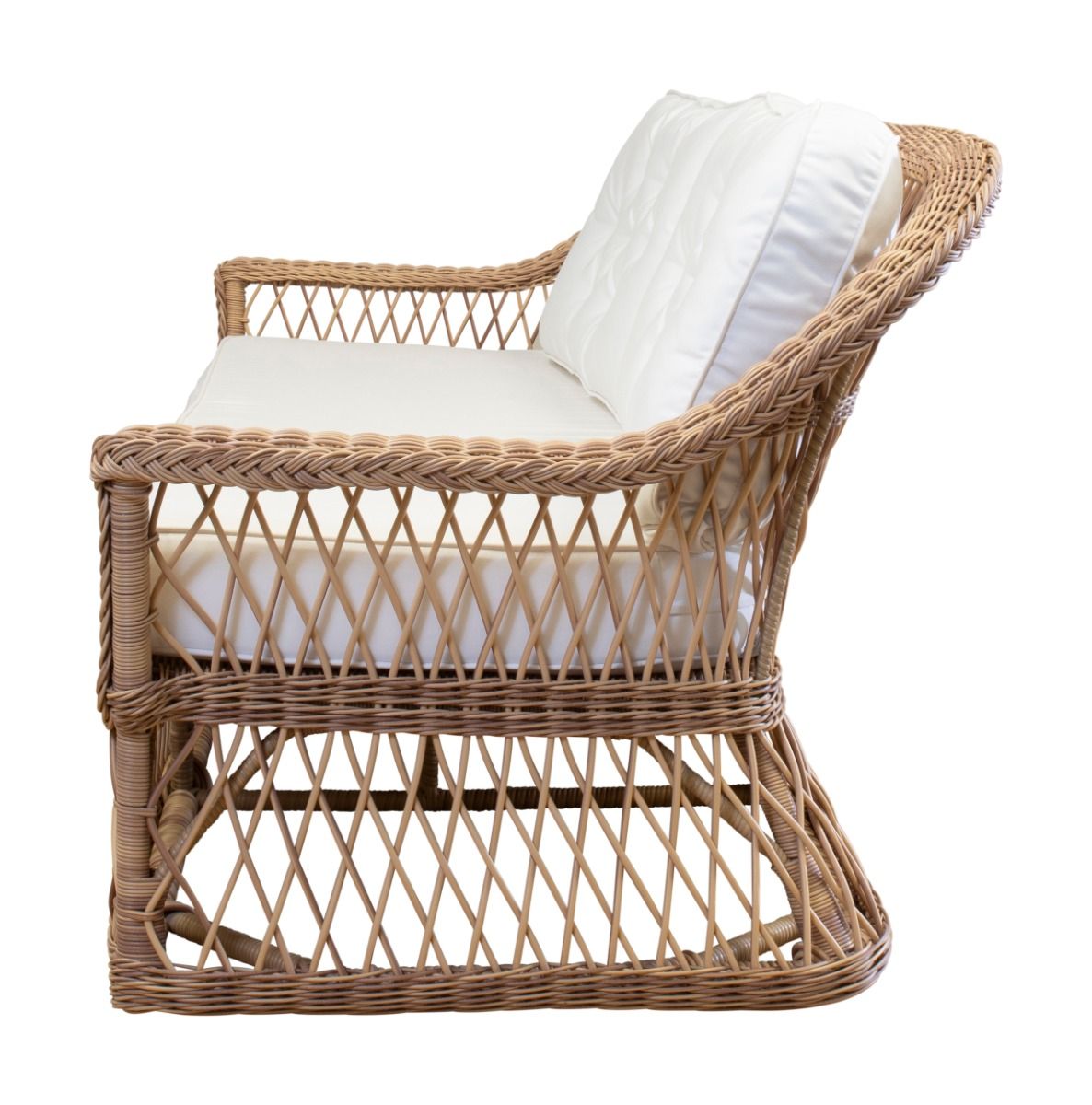 Rosemary Synthetic Wicker Outdoor Sofa side view