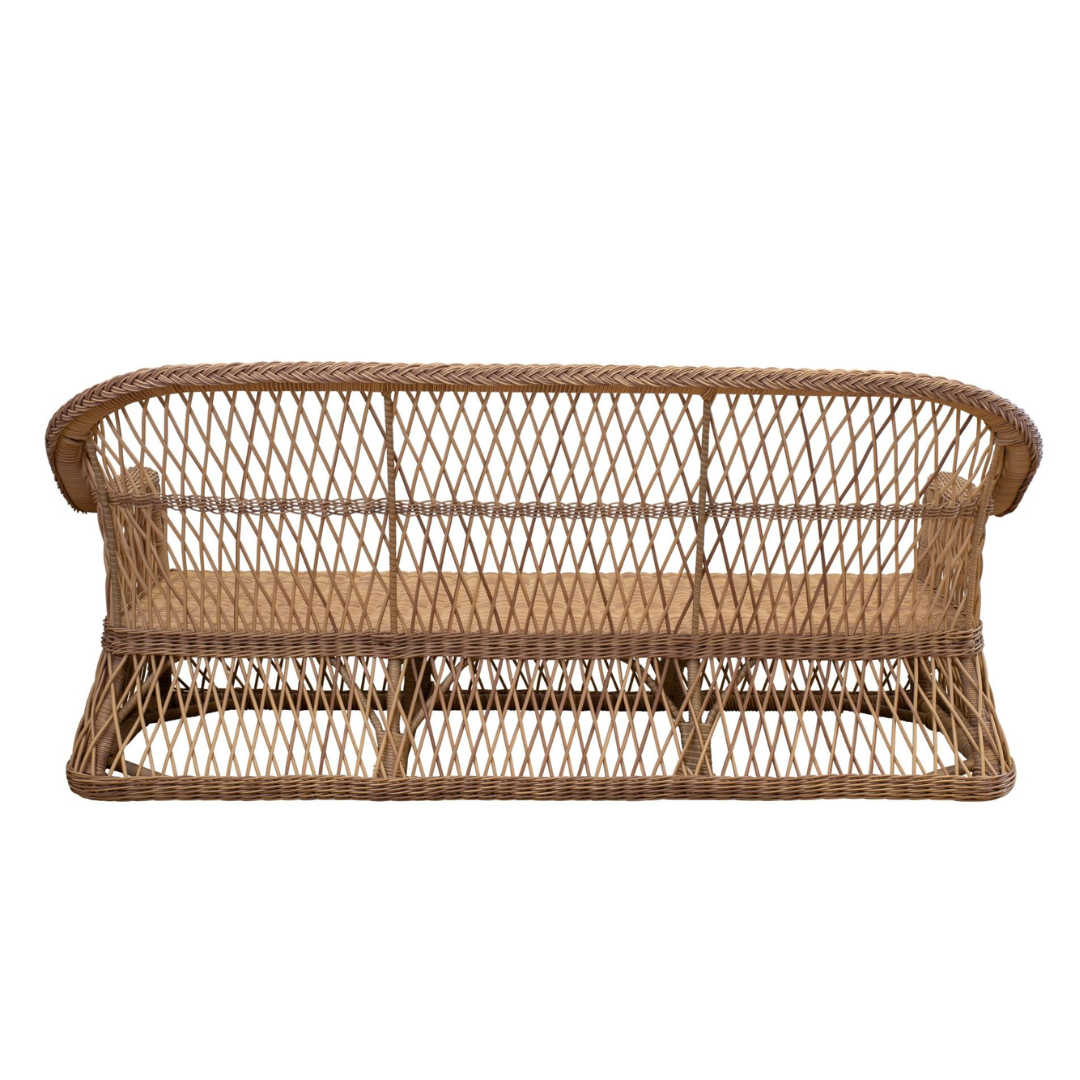 Rosemary Synthetic Wicker Outdoor Sofa back view