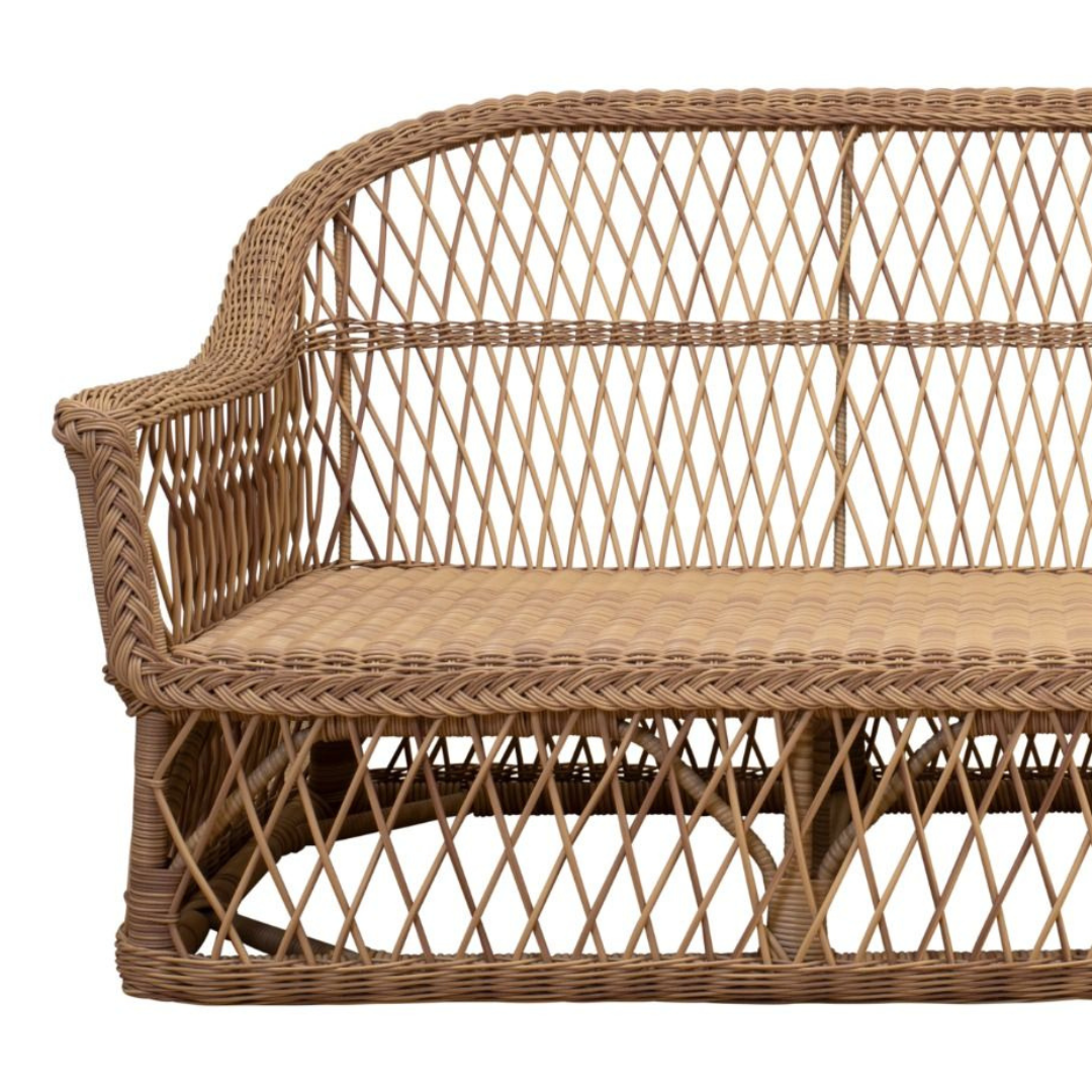 Rosemary Synthetic Wicker Outdoor Sofa closeup