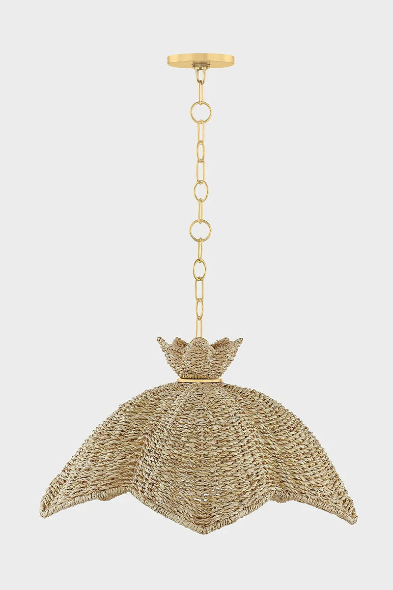 Solie Woven Pendant  - Brass accents