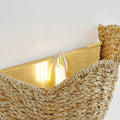 Solie Woven Wall Sconce closeup of brass backplate