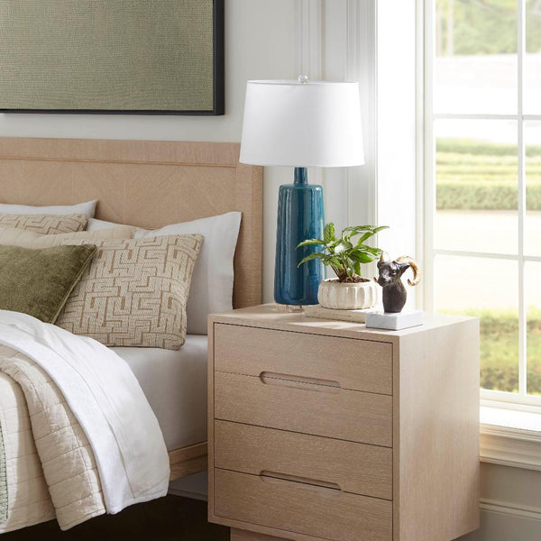 Palmetto Cerused Oak Headboard in bedroom