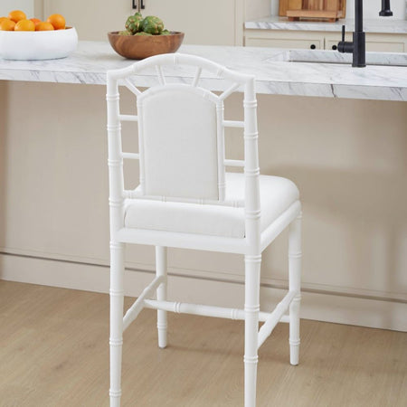 Highgrove White Blue Counter Stool in kitchen
