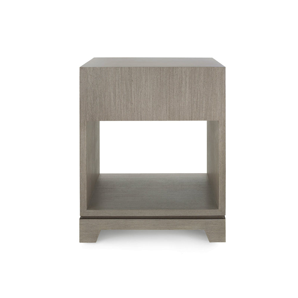 Stevie Grey Oak Bedside Table finished back
