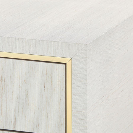 Sadie Silver Grasscloth Chest Champagne Details