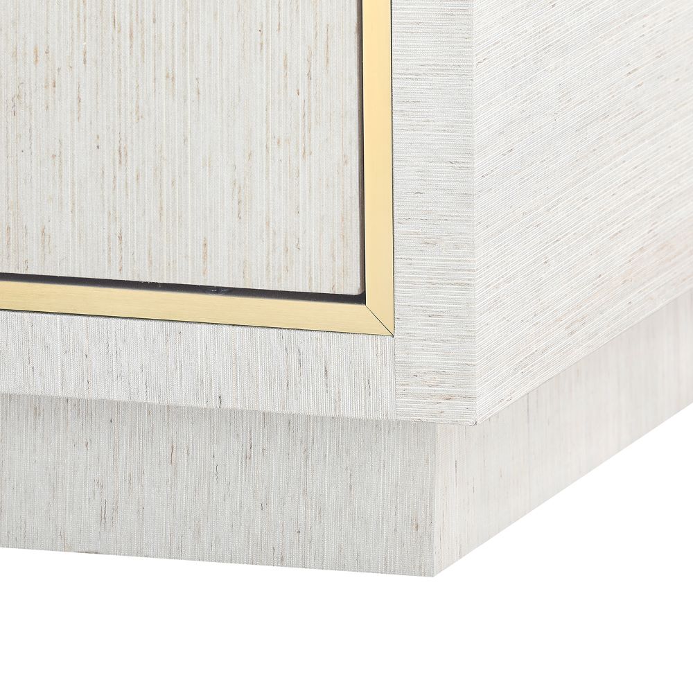 Sadie Silver Grasscloth Chest Floating Base