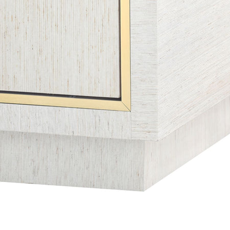 Sadie Silver Grasscloth Chest Floating Base