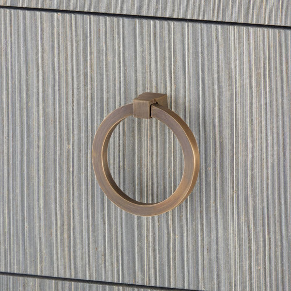 Sadie Slate Blue Grasscloth Chest Ring Pull