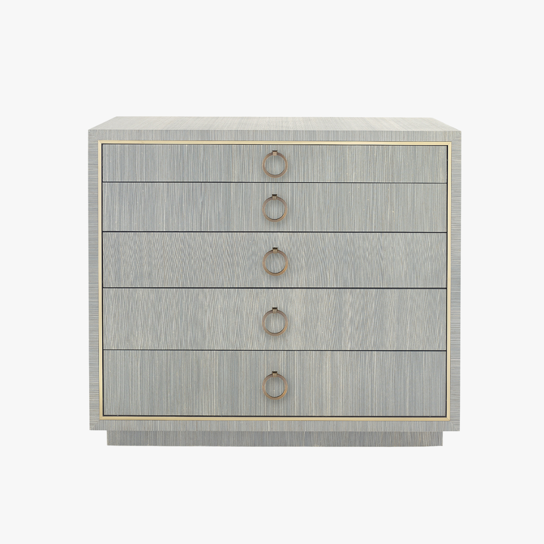 Sadie Slate Blue Grasscloth Chest
