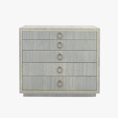 Sadie Slate Blue Grasscloth Chest