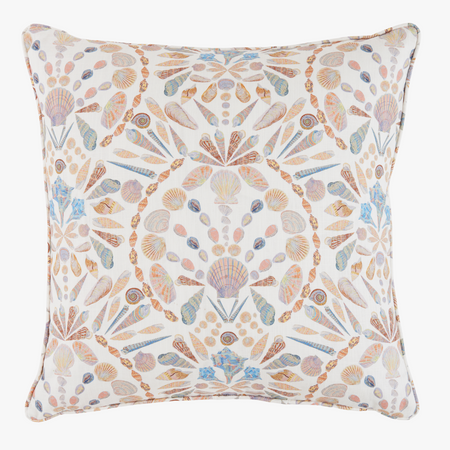 Sanibel Shell Collage Pillow - multicolor