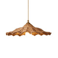 Savannah Woven Rattan Pendant Light illuminated