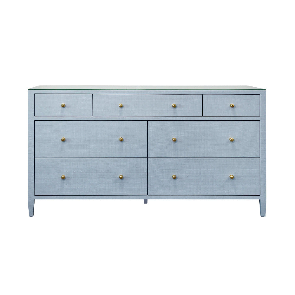 Saxon Light Blue Dresser with brass knobs