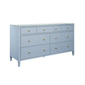 Saxon Light Blue Textured Linen Dresser with brass knobs