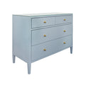 Saxon Textured Linen Light Blue Chest with brass pulls
