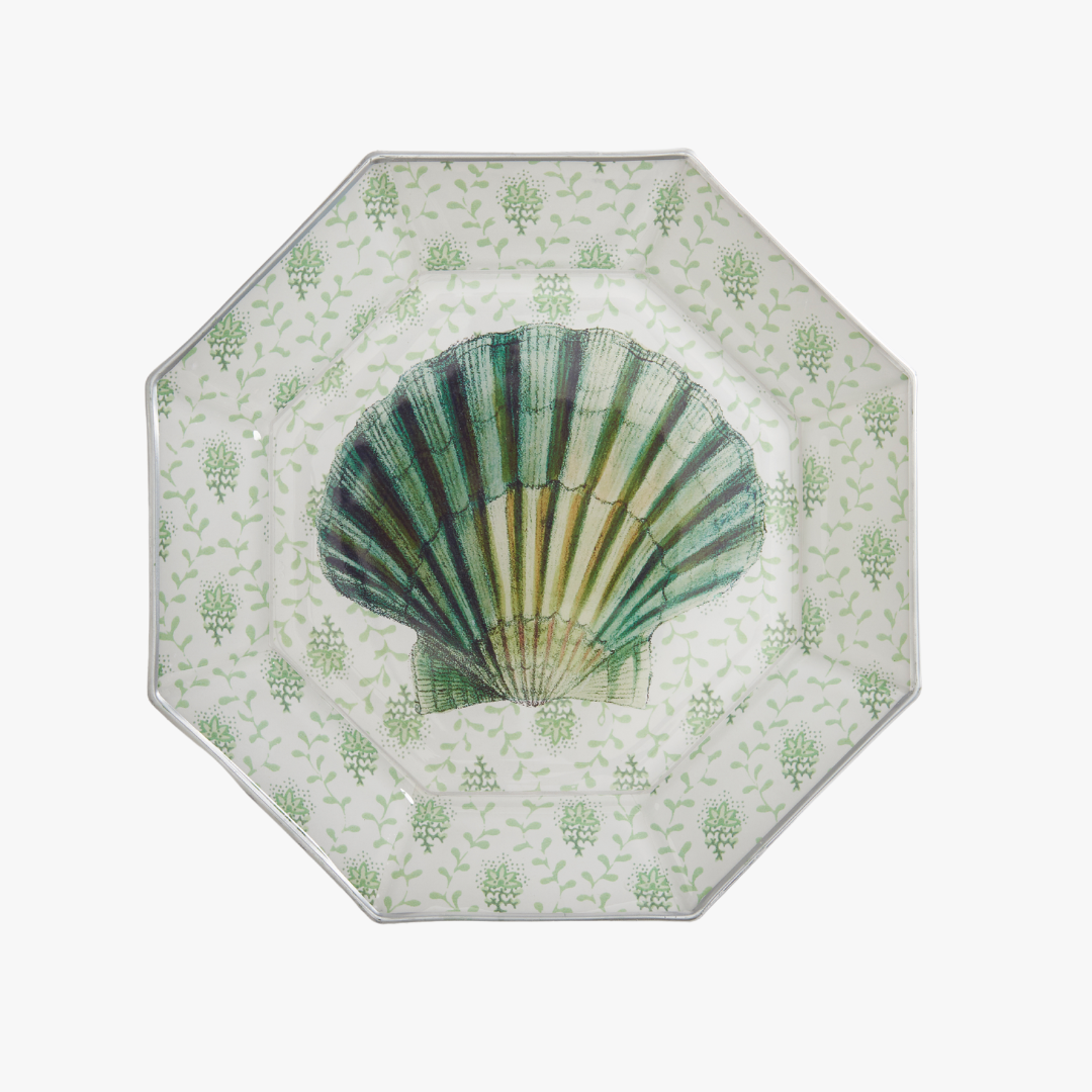 Scallop Shell Decoupage Plate