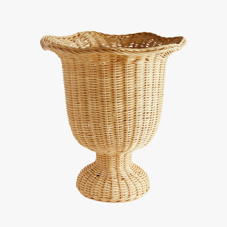 Scalloped Edge Wicker Urn