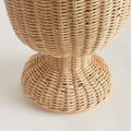 Scalloped Edge Wicker Urn pedestal closeup detail