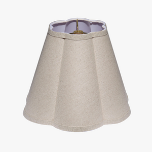 Scalloped Natural Linen Lamp Shade