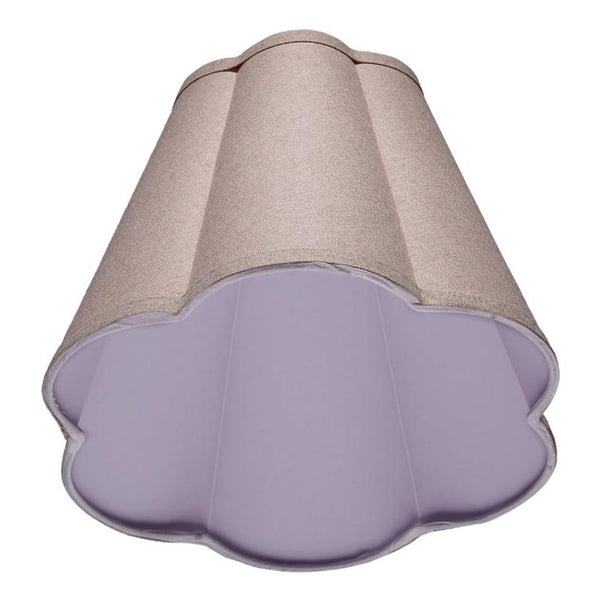 Scalloped Natural Linen Lamp Shade interior view