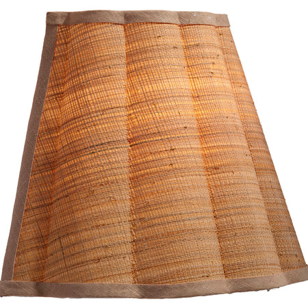 Scalloped Natural Raffia Wall Sconce illuminated
