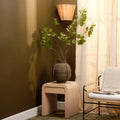 Scalloped Natural Raffia Wall Sconce styled upside down