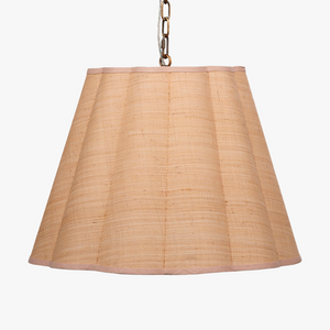 Scalloped Raffia Pendant Light