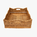 Scalloped Rattan Storage Basket