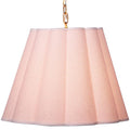 Scalloped White Pendant Light Illuminated