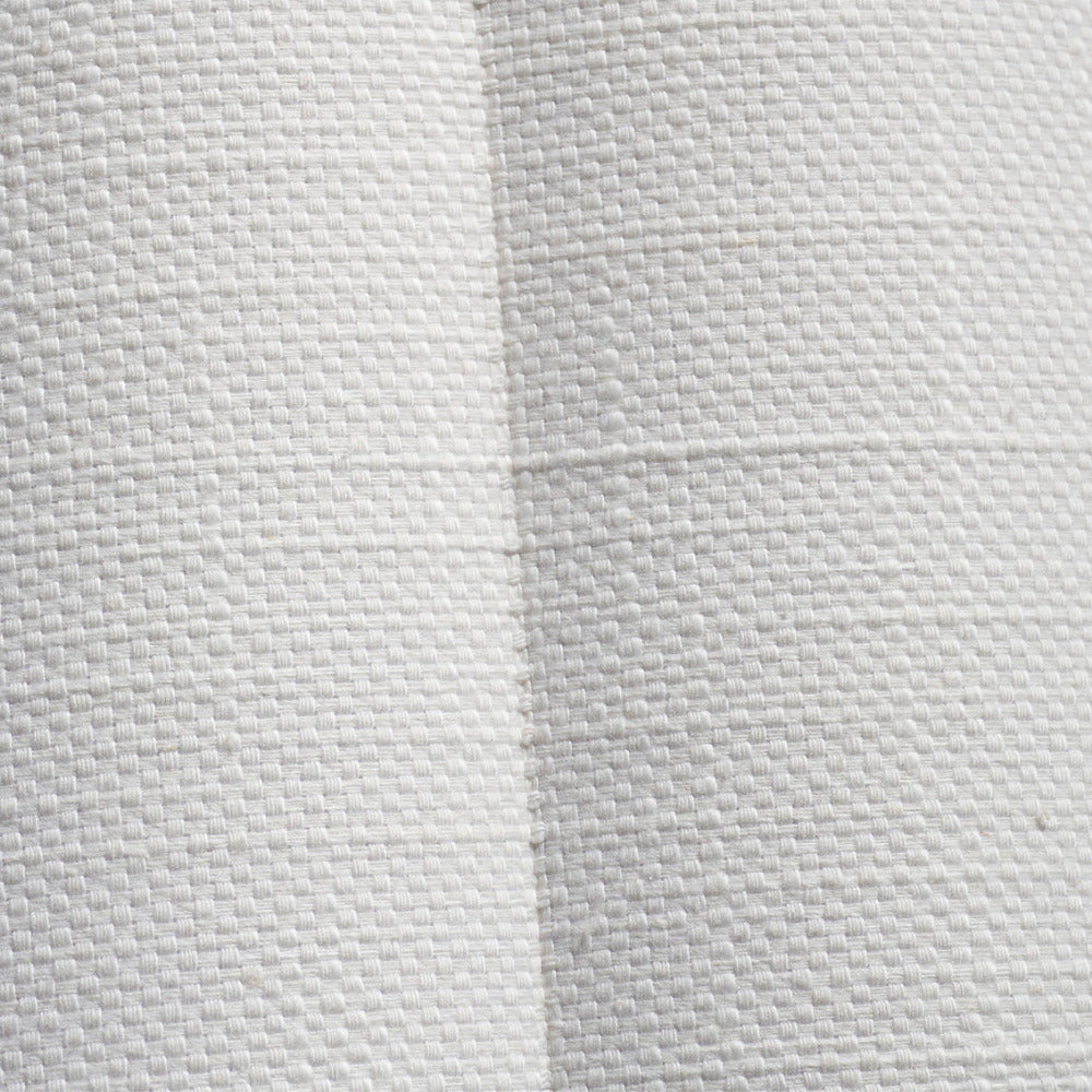 Scalloped White Wall Sconce - textured linen