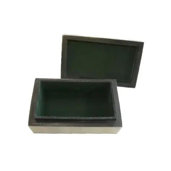 Scrimshaw Boat Trinket Box - Green Felt interior