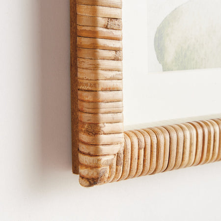 Sea Fern Framed Prints - wrapped rattan frame closeup