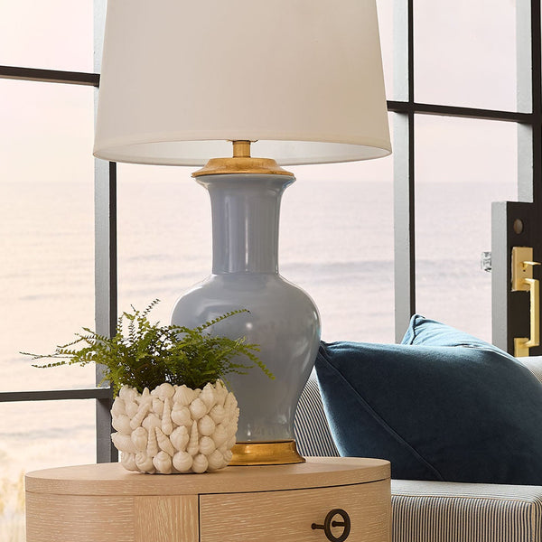 Madeline Periwinkle Lamp - Ceramic Designer Lighting - Dear Keaton