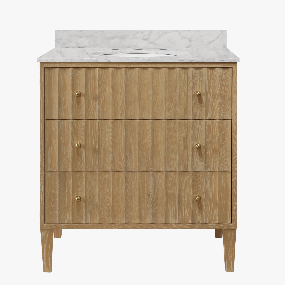 Seaford Fluted Oak Vanity