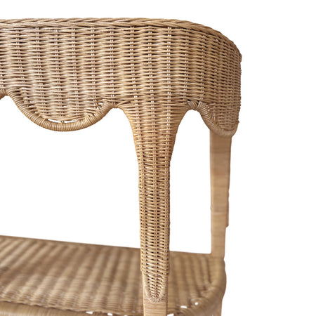 Seascale Demilune Console - Woven Rattan Closeup