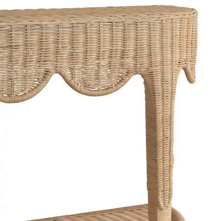 Seascale Demilune Console Scalloped Edge Details