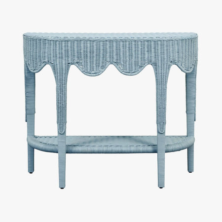 Seascale Light Blue Demilune Console Table