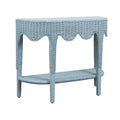 Seascale Light Blue Demilune Scalloped Edge  Console