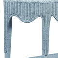 Seascale Light Blue Demilune Scalloped Edge  Console Closeup