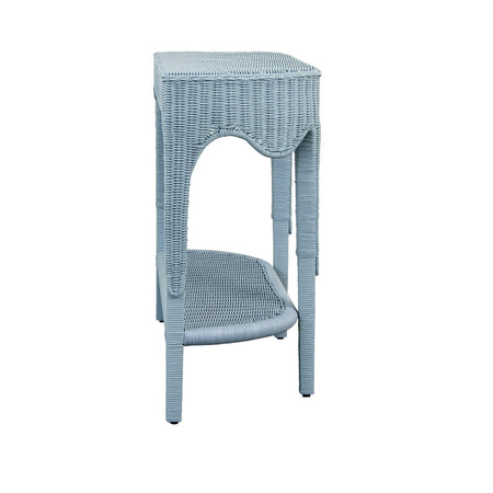 Seascale Light Blue Demilune Scalloped Edge  Console Side View