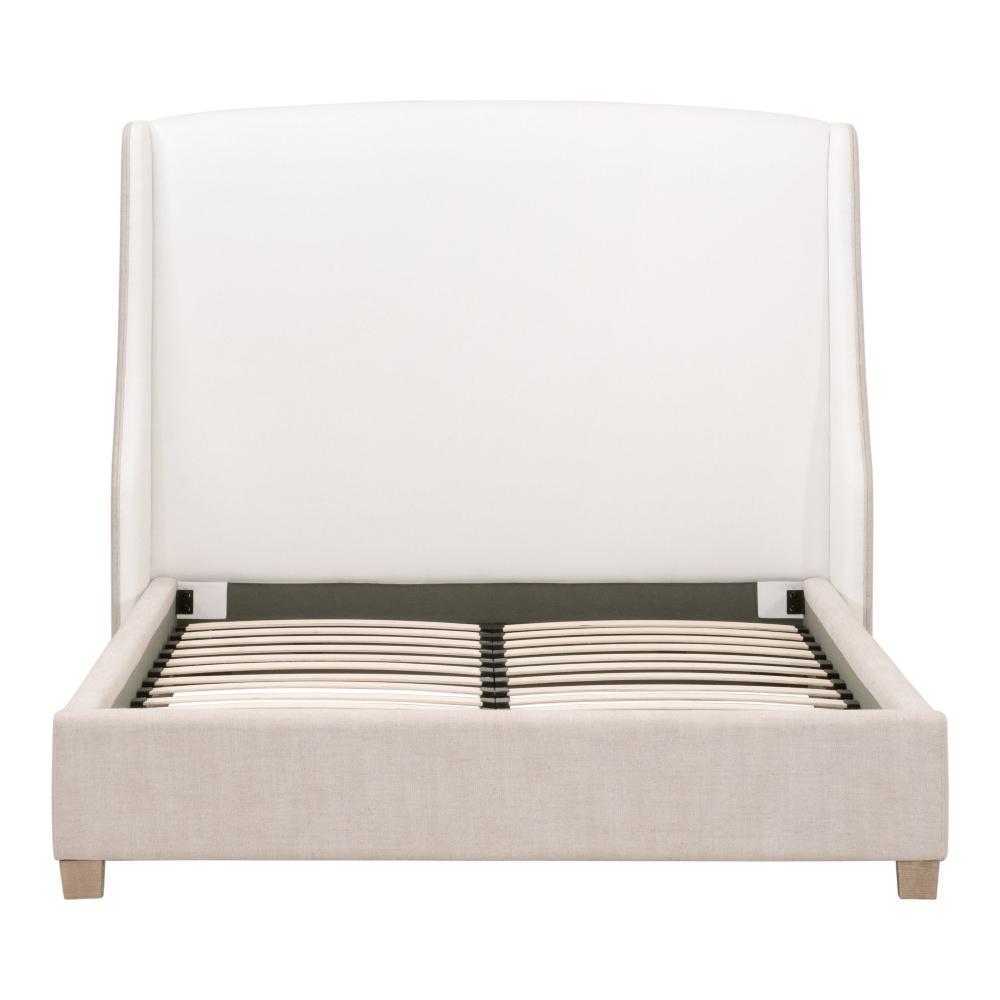Two Tone Sebastian Upholstered Bed platform slats