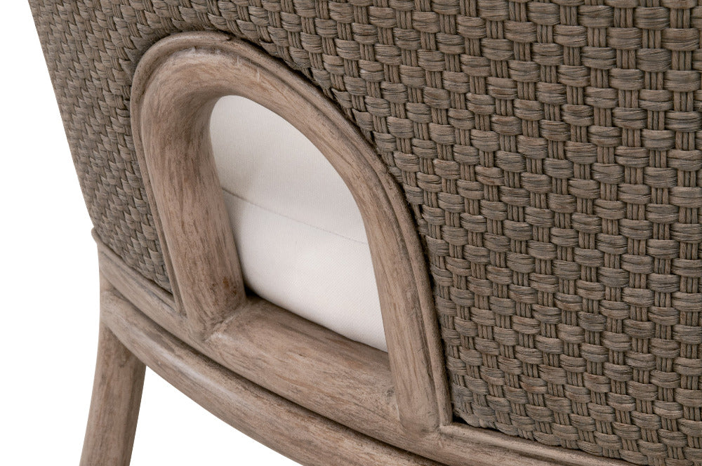 Set of Two Alberhill Dining Chairs - cutout woven basketweave back closeup