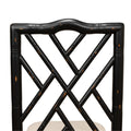 Set of Two Crosby Black Side Chairs - faux bamboo detail closeup