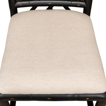 Set of Two Crosby Black Side Chairs - linen seat 