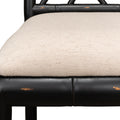 Set of Two Crosby Black Side Chairs - linen seat closeup