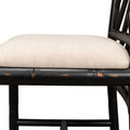 Set of Two Crosby Black Side Chairs - linen seat side view