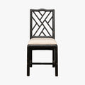 Set of Two Crosby Black Side Chairs - fretwork bamboo back
